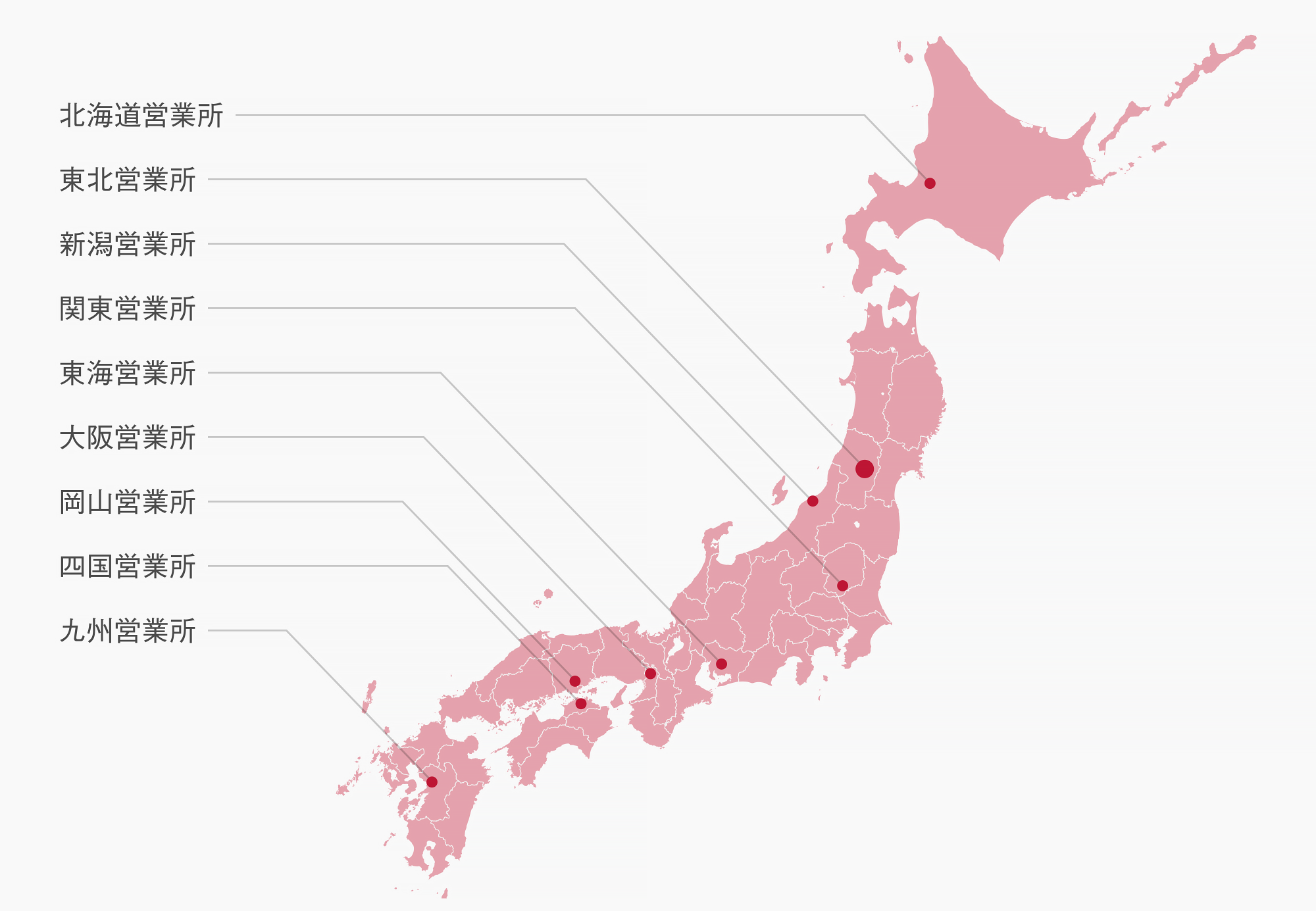 営業所所在地マップ