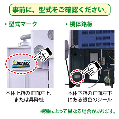 型式マーク、機体銘板の位置